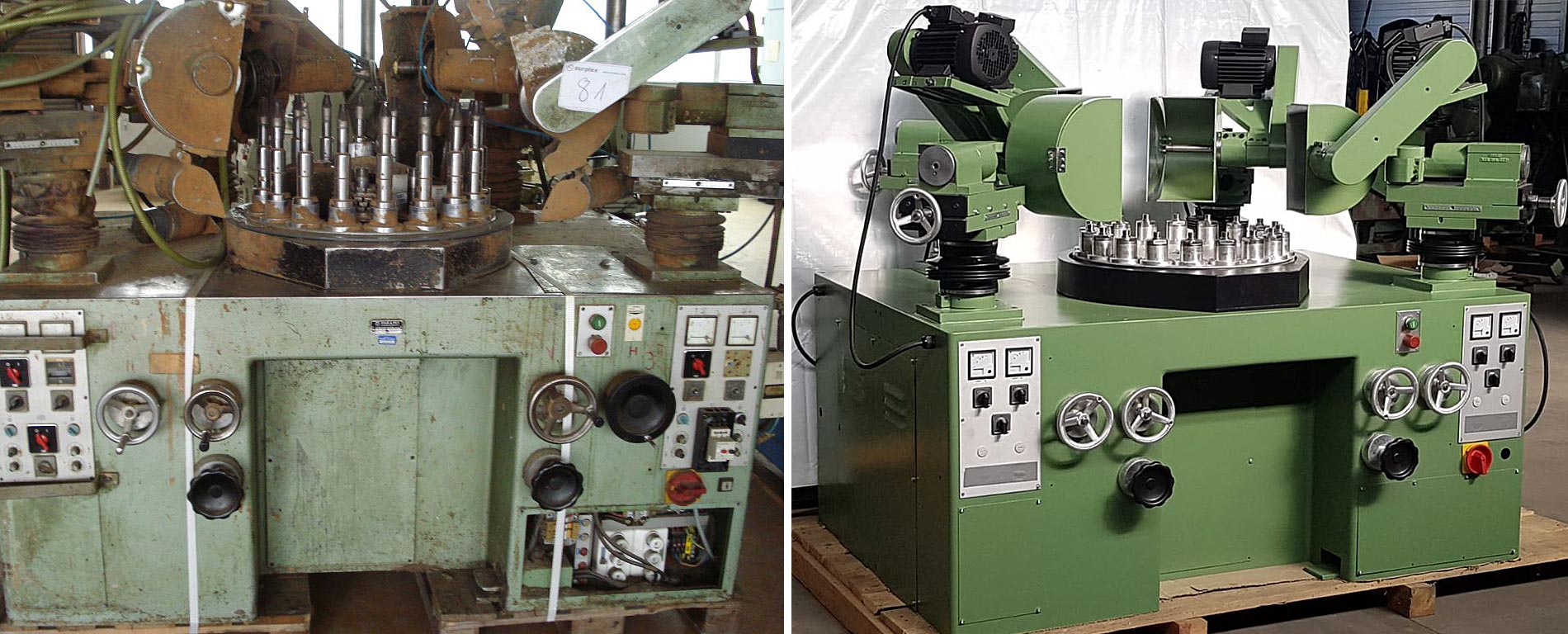 Schleif und Poliermaschinen - vorher nachher