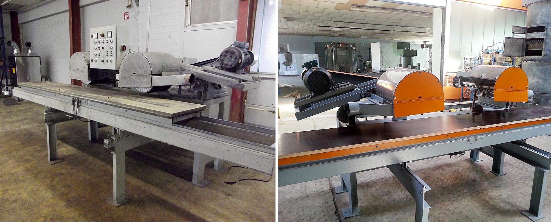 Schleif und Poliermaschinen - vorher nachher